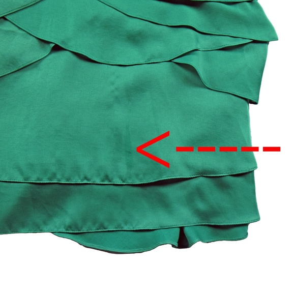 BCBGMaxAzria Womens Layered Ruffle Dress Green - Picture 8 of 8